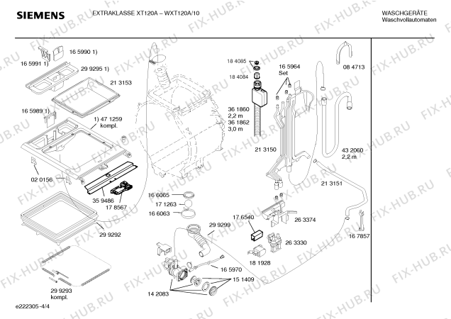 Схема №3 WOL2040 с изображением Инструкция по установке/монтажу для стиральной машины Siemens 00583770