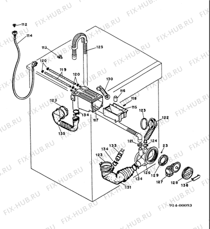 Взрыв-схема стиральной машины Electrolux EW1060C - Схема узла Water equipment
