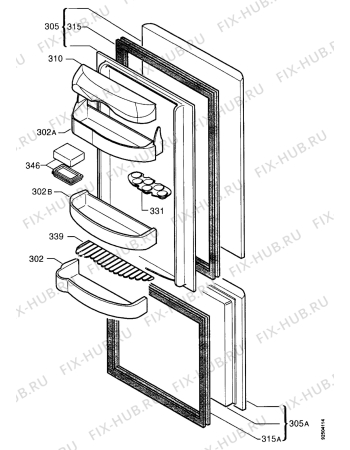 Взрыв-схема холодильника Castor CM2663DB - Схема узла Doors