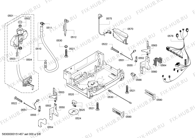 Схема №5 SX64M001EU с изображением Переключатель для посудомоечной машины Bosch 00611343