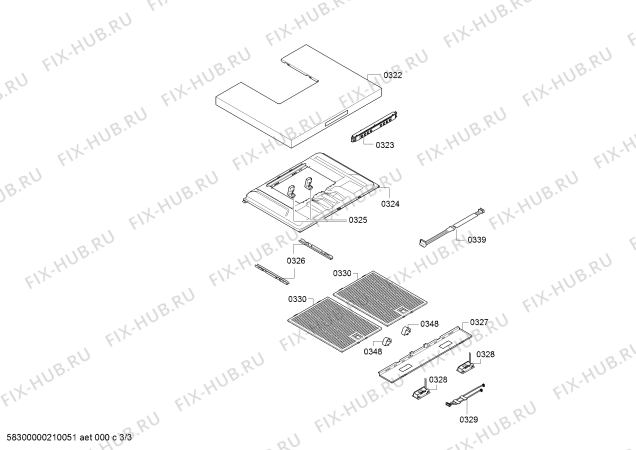 Взрыв-схема вытяжки Bosch DWB67CM50 Bosch - Схема узла 03