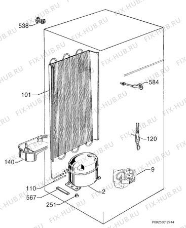 Взрыв-схема холодильника Tricity Bendix FD845S - Схема узла Cooling system 017