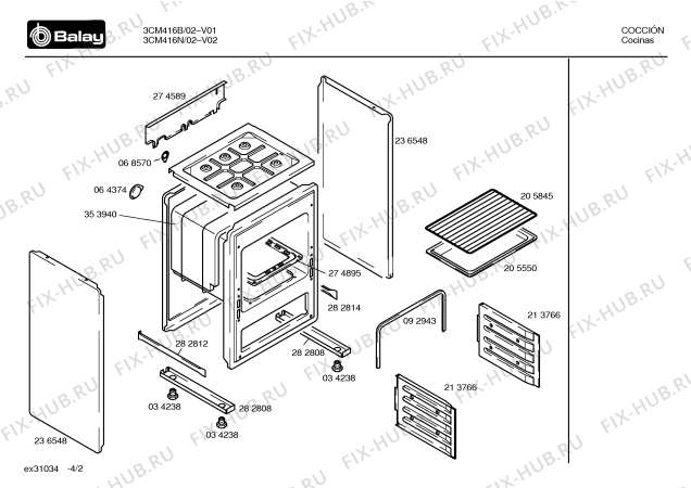 Схема №2 3CM416N с изображением Столешница для электропечи Bosch 00217078