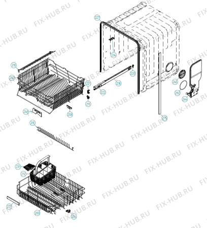 Взрыв-схема посудомоечной машины Asko D5524 XL FI US   -Titan (401507, DW90.2) - Схема узла 02