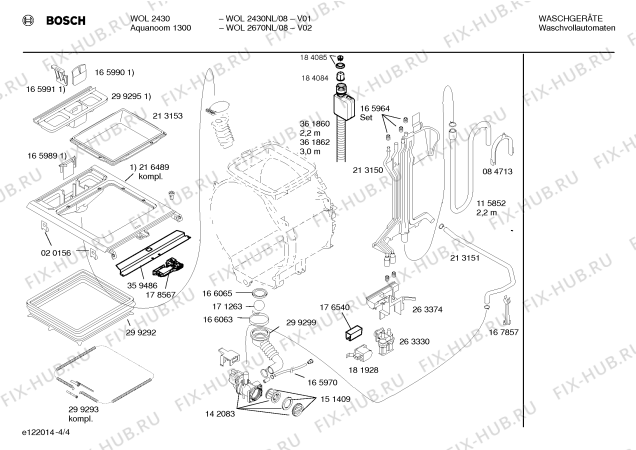Взрыв-схема стиральной машины Bosch WOL2670NL Aquanoom 1300 - Схема узла 04