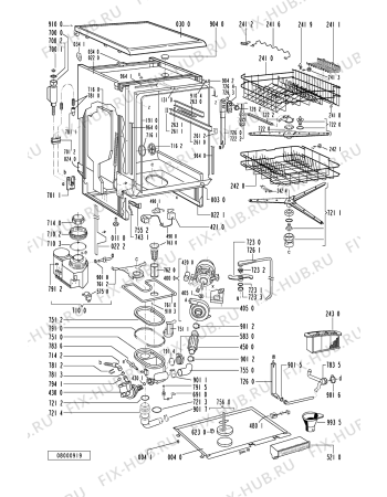Схема №2 GSF 4031 WS с изображением Панель для электропосудомоечной машины Whirlpool 481245370128