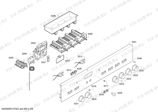 Схема №4 CH132250 с изображением Панель управления для духового шкафа Bosch 00671650