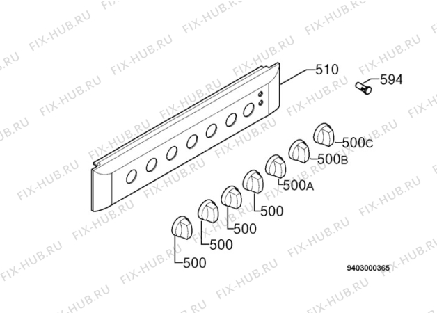 Взрыв-схема плиты (духовки) Zanussi Electrolux ZCE640W - Схема узла Command panel 037