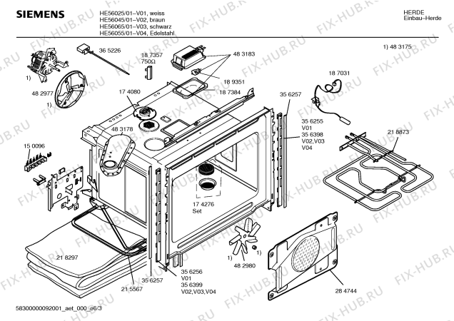 Схема №5 HE56055 с изображением Ручка переключателя для плиты (духовки) Siemens 00189669