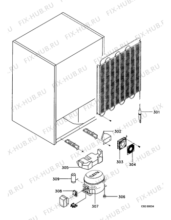 Взрыв-схема холодильника Electrolux MRP150 - Схема узла Cooling system 017