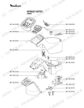 Схема №3 FE900138/701 с изображением Корпусная деталь для кухонного измельчителя Moulinex MS-0A19393