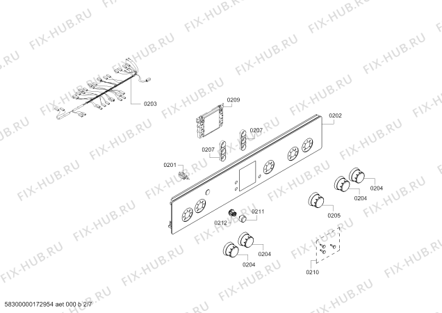 Схема №4 HGG245225R с изображением Панель управления для плиты (духовки) Bosch 00700551