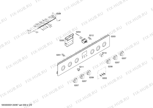 Взрыв-схема плиты (духовки) Siemens HG342510U - Схема узла 02