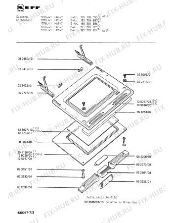 Взрыв-схема плиты (духовки) Neff 195305155 1078.41HCS-7 - Схема узла 03