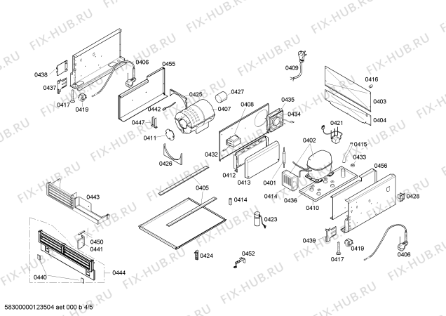 Схема №5 RW464260AU с изображением Крышка для холодильника Bosch 00478702