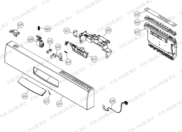 Схема №4 D3450 US   -White Bi (900001264, DW20.3US) с изображением Сенсорная панель для электропосудомоечной машины Gorenje 199943