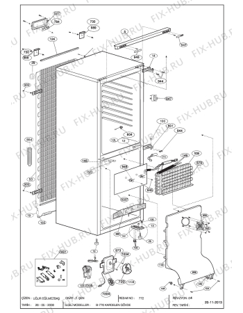 Взрыв-схема холодильника Beko BEKO CHE 31000 (7212148713) - CABINET ASSY. (B-776)