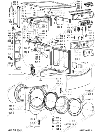 Схема №1 706 BT-GT с изображением Холдер для стиралки Whirlpool 481240438713