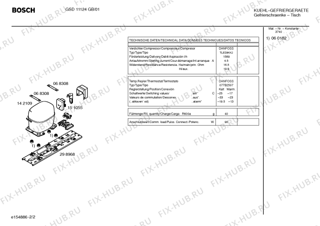 Взрыв-схема холодильника Bosch GSD11124GB - Схема узла 02