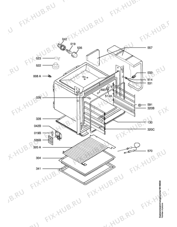 Взрыв-схема плиты (духовки) Aeg CB8340-1-A   UK - Схема узла Oven