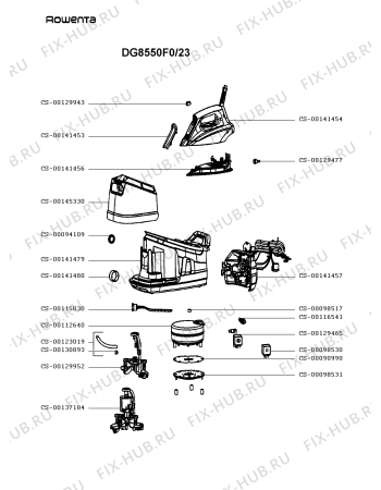 Схема №1 DG8550F0/23 с изображением Емкость для утюга (парогенератора) Rowenta CS-00145330