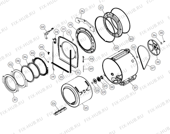 Взрыв-схема стиральной машины Gorenje W6235 DK   -White (900003236, WM44A) - Схема узла 03