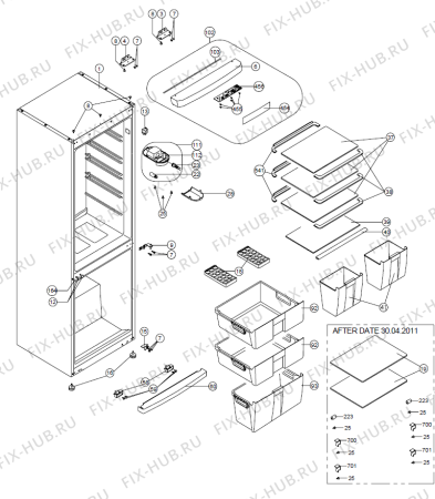 Взрыв-схема холодильника Upo RF43310ND   -Fridge freezer (171774, V38001008) - Схема узла 02