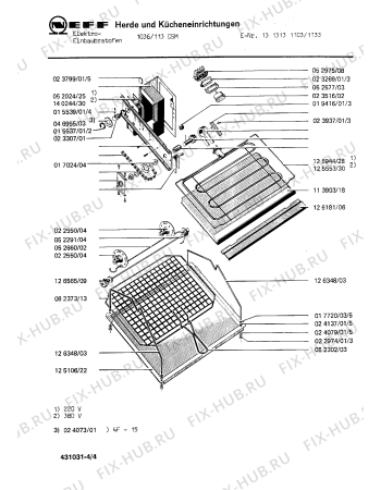 Взрыв-схема плиты (духовки) Neff 1313131103 1036/113CSM - Схема узла 04