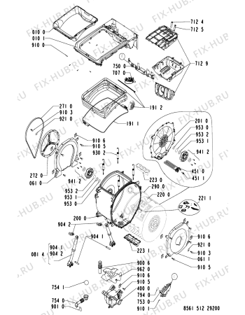 Схема №1 AWA 5129 с изображением Микропереключатель для стиралки Whirlpool 481228219319