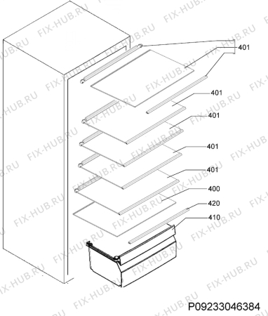 Взрыв-схема холодильника Zanussi ZRA40113WV - Схема узла Internal parts