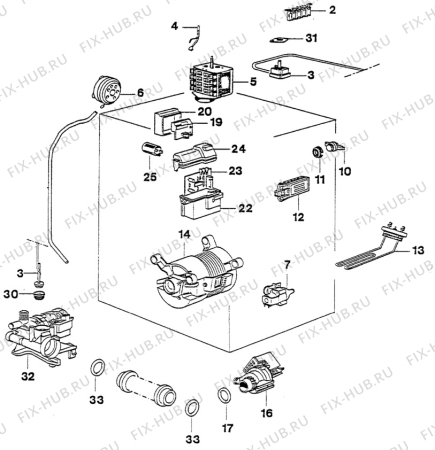 Взрыв-схема стиральной машины Zanussi ZT825JX2 - Схема узла W30 Electrical details E