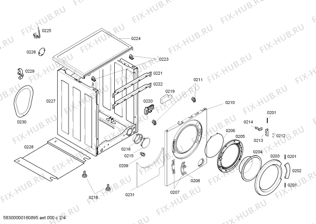 Схема №3 WM10E0R8TI Siemens IQ100 6.2kg с изображением Ручка для стиралки Siemens 00624715