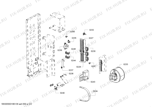 Схема №2 FSR35 с изображением Корпус для стиралки Bosch 00773593