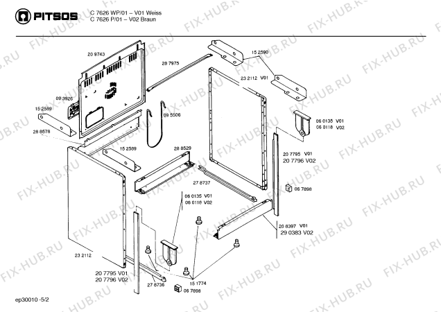 Схема №2 C7686WP с изображением Стеклокерамика для плиты (духовки) Bosch 00233024