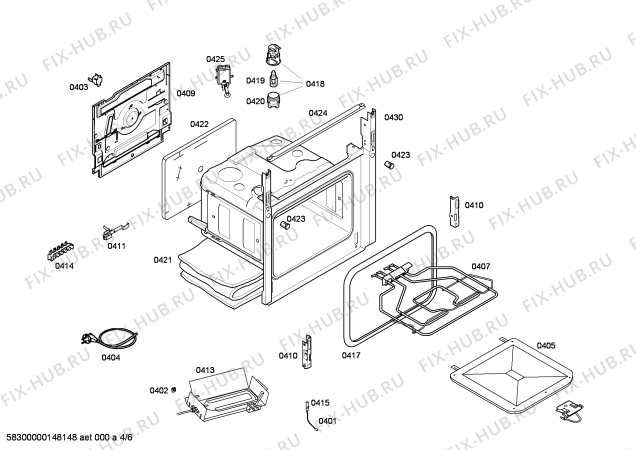 Схема №4 HP34W510J с изображением Изоляция для плиты (духовки) Bosch 00685262