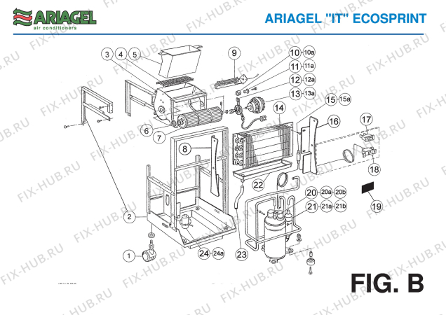 Взрыв-схема кондиционера Ariagel ECOSPRINT - Схема узла 3