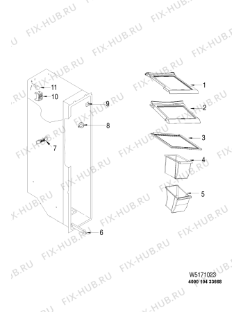 Взрыв-схема холодильника Hotpoint-Ariston MSZ922NDFHA (F076242) - Схема узла