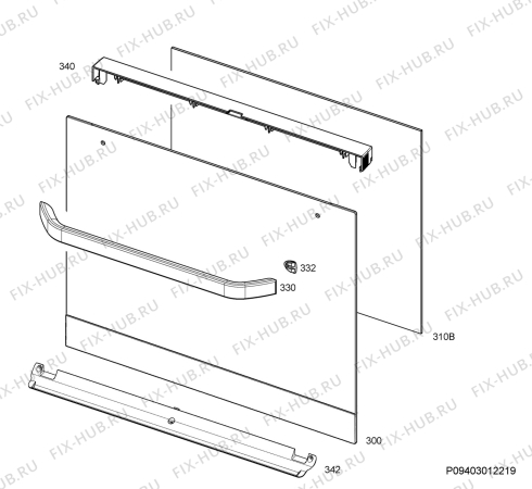 Взрыв-схема плиты (духовки) Electrolux EKC6450BOX - Схема узла Door