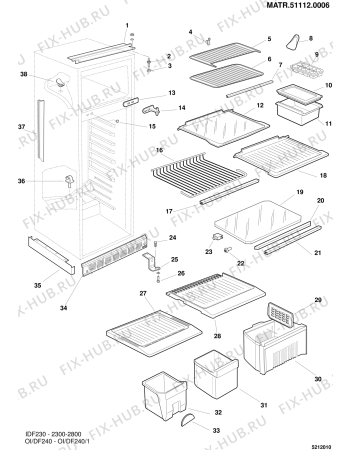 Взрыв-схема холодильника Ariston IDF2800 (F000536) - Схема узла