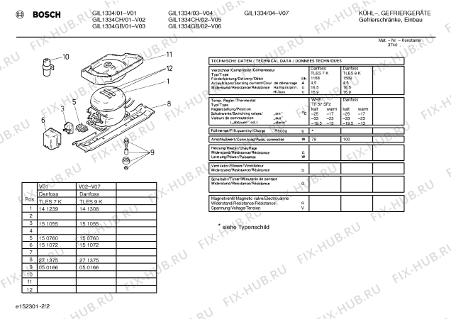 Взрыв-схема холодильника Bosch GIL1334 - Схема узла 02