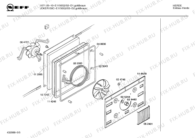 Схема №2 E1152G0 JOKER 150 D CLOU с изображением Панель для плиты (духовки) Bosch 00281979