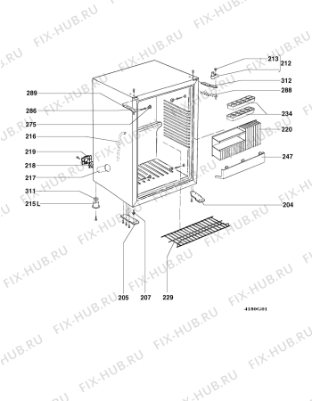 Взрыв-схема холодильника Electrolux RM4180 - Схема узла Housing 001