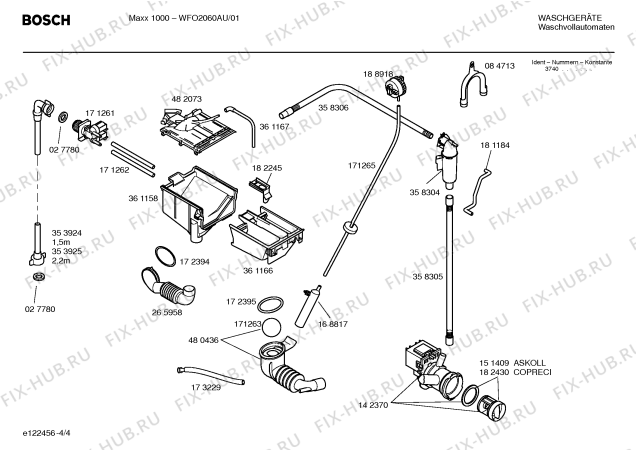 Взрыв-схема стиральной машины Bosch WFO2060AU Maxx1000 - Схема узла 04