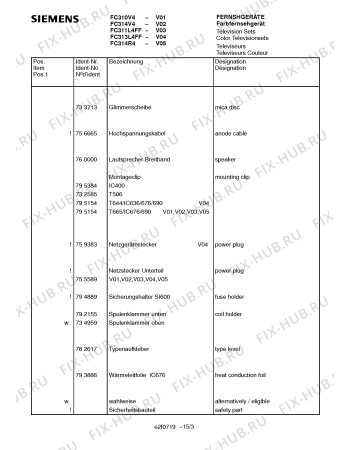 Схема №8 FC311L4FF с изображением Диод для телевизора Siemens 00795261