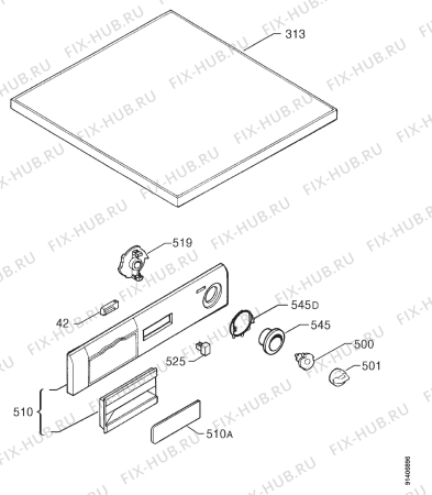 Взрыв-схема стиральной машины Zanussi FLS552C - Схема узла Command panel 037