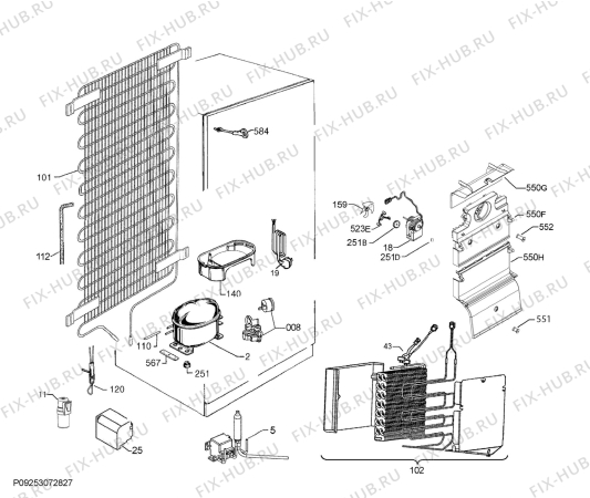 Взрыв-схема холодильника Aeg SCE81827TS - Схема узла Cooling system 017