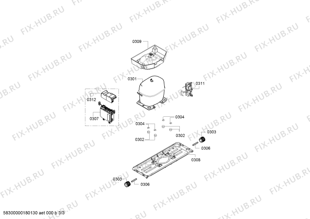 Взрыв-схема холодильника Bosch KGE36DL40 Bosch - Схема узла 03