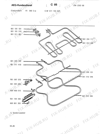 Схема №4 FV 540 S W с изображением Конфорка для плиты (духовки) Aeg 8996612391202