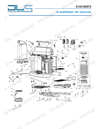 Схема №2 EN470.SAE \"GRAN MAESTRIA\" с изображением Рычаг для электрокофеварки DELONGHI ES0072736