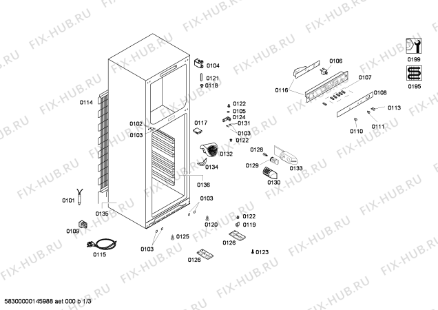 Схема №2 KD33VX45 с изображением Дверь морозильной камеры для холодильника Siemens 00686734